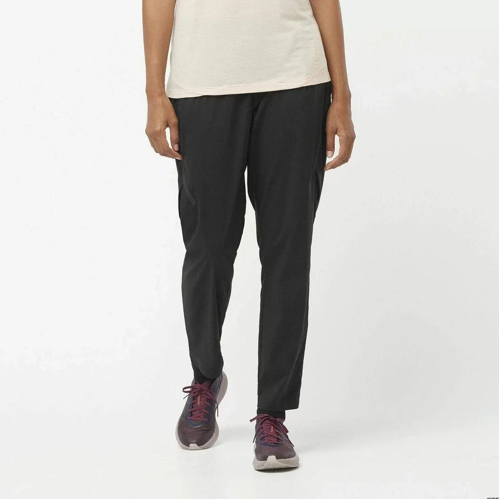 Salomon Runlife Pants Womens M Deep Black New Technical Running Hiking Climbing‎